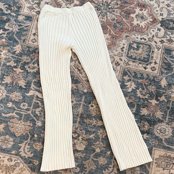SABO Australia Medium US 6 Stretchy Ribbed Knit Cream Leggings - Picture 6 of 12